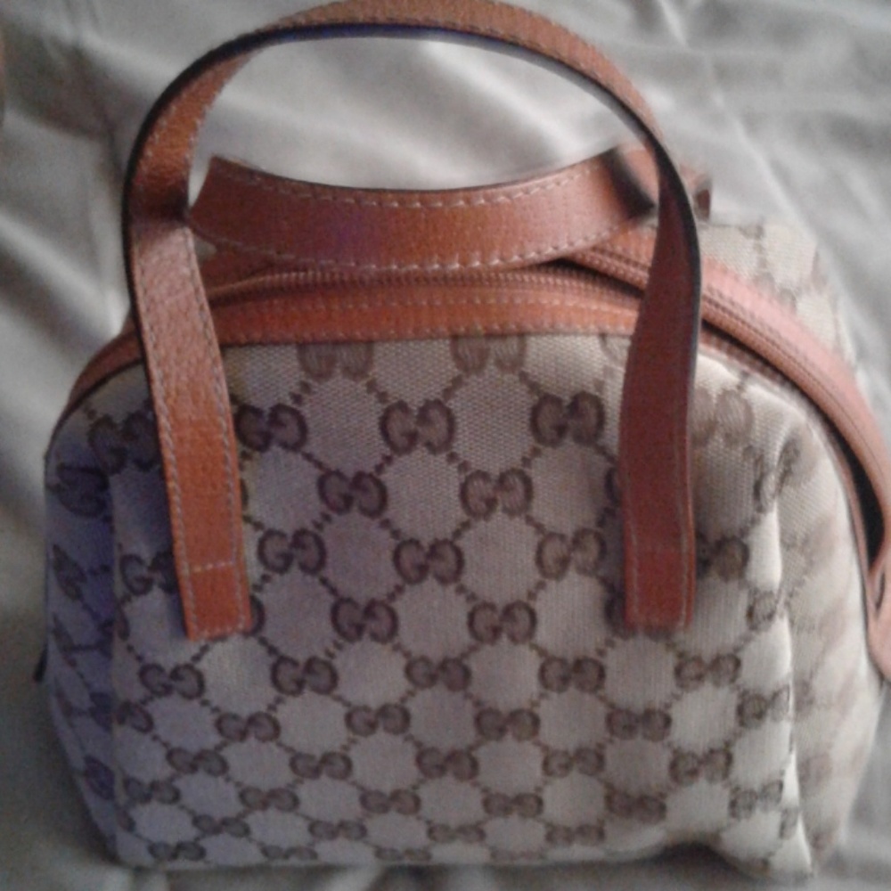 Athentic Gucci Mini tan canvas bag